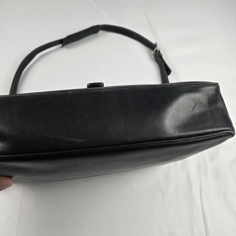 Coach Messenger Bag Mens Large Black Leather Briefcase Crossbody Office